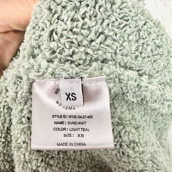 Holzweiler Sund Knit Sweater Size XS Light Teal Oversized Mock Neck Boxy - Picture 7 of 7